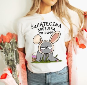 damska koszulka na wielkanoc świąteczna koszulka po domu