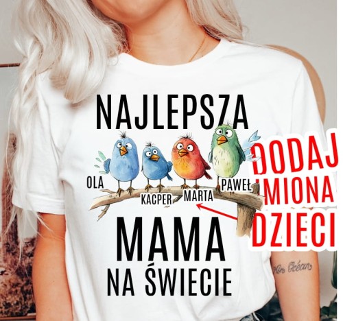 Koszulka na dzień mamy - NAJLEPSZA MAMA NA ŚWIECIE Z CZWÓRKĄ DZIECI