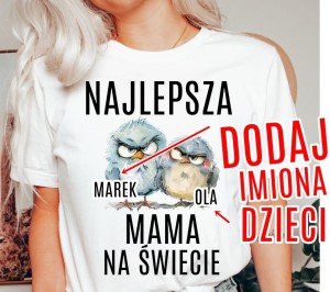 Koszulka na dzień mamy - NAJLEPSZA MAMA NA ŚWIECIE Z DWÓJKĄ DZIECI 