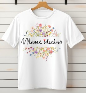 koszulka dla mamy mama idealna z kwiatami 