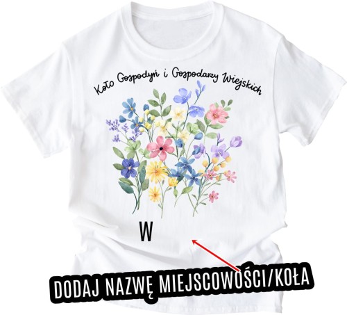 Koszulka dla koła gospodyń i gospodarzy wiejskich - damska kwiaty