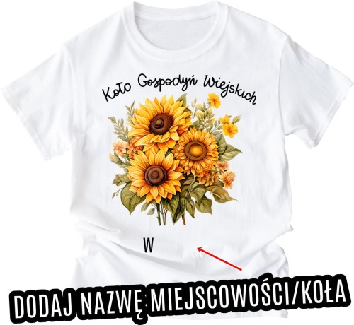 koszulki dla koła gospodyń wiejskich ze słonecznikami