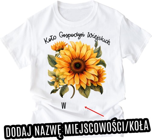 koszulki dla koła gospodyń wiejskich ze słonecznikiem dużym