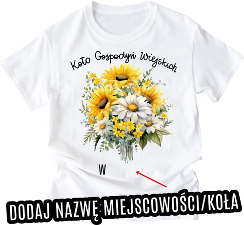 koszulki dla koła gospodyń wiejskich ze słonecznikiem bukietem kwiatów
