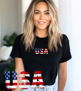CZARNA KOSZULKA USA