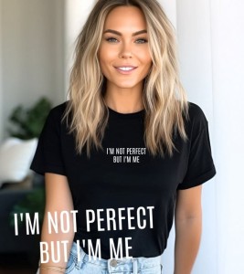 CZARNA KOSZULKA DAMSKA I'M NOT PERFECT