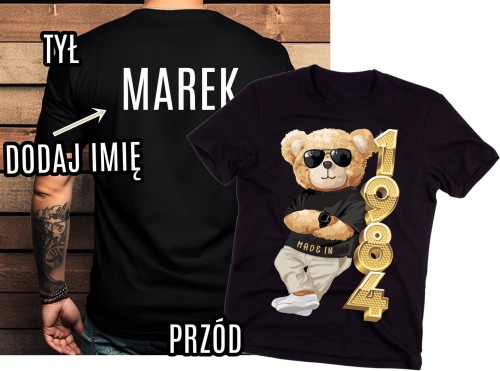 Męska koszulka z imieniem na 40 urodziny