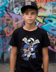 koszulka dla chłopca astronaut dino