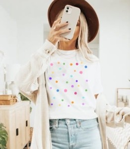 Koszulka damska w kropki - wzór kropki większe