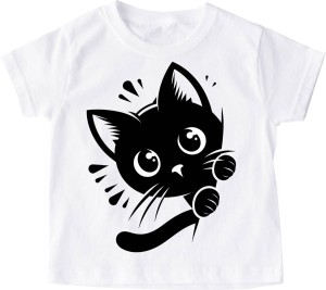  koszulka z kotem dla dziecka kot czarny 2