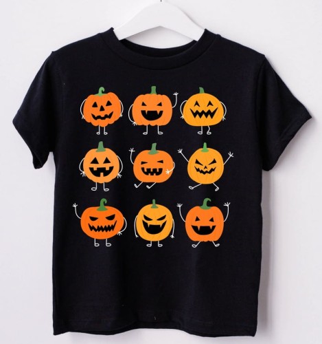 Czarna koszulka na dzień dyni , koszulka na Halloween