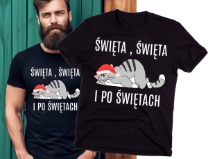 Czarna męska koszulka z fajnym nadrukiem b.jpg