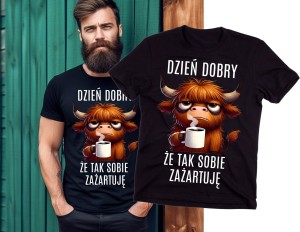 fajny męskie t-shirt  znadrukiem - dzień dobry.jpg