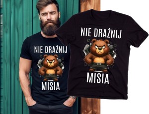 ŚMIESZNA MĘSKA KOSZULKA NA PREZENT Z MISIEM.jpg