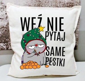ŚMIESZNA ŚWIĄTECZNA PODUSZKA 