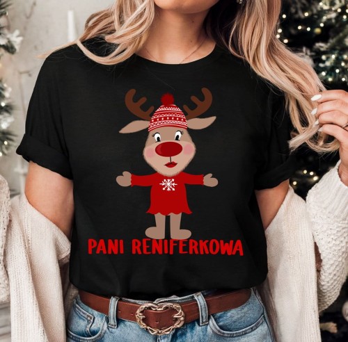 FAJNA DAMSKA KOSZULKA - PANI RENIFERKOWA