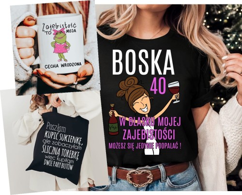 Zestaw prezentowy na 40 urodziny dla kobiety - z brunetką