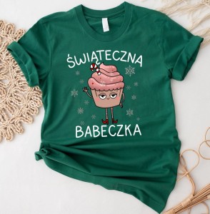 fajna damska zielona koszulka na święta.jpg