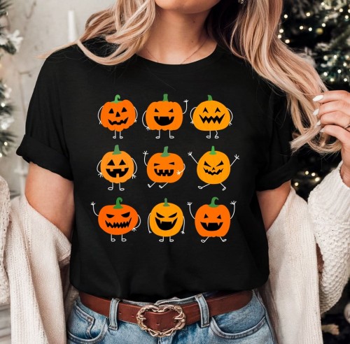 DAMSKA KOSZULKA NA HALLOWEEN Z DYNIAMI - WERSJA Z MINKAMI