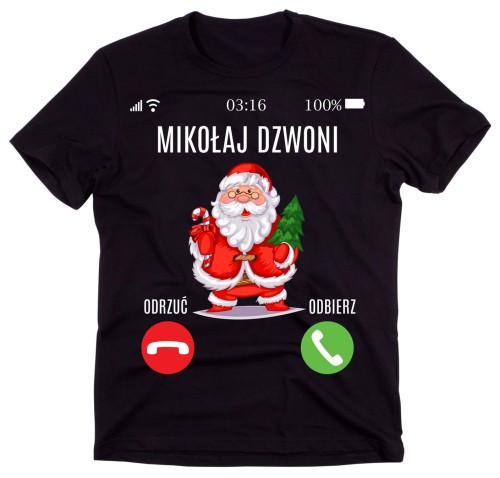 śmieszna świąteczna koszulka mikołaj dzwoni.jpg