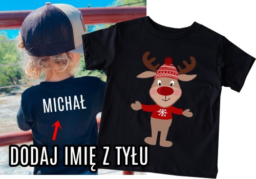 Koszulka dla chłopaków z imieniem - na święta ! RENIFER