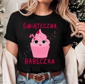 CZARNA DAMSKA KOSZULKA ŚWIĄTECZNA BABECZKA.jpg