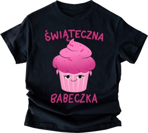 CZARNA DAMSKA KOSZULKA ŚWIĄTECZNA BABECZKA - 3.jpg