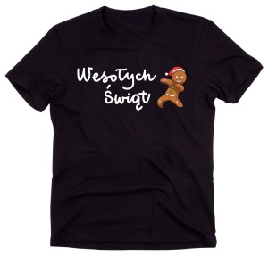 CZARNA KOSZULKA ŚWIĄTECZNA - WESOŁYCH ŚWIĄT.jpg