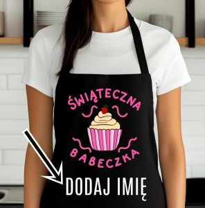 Świąteczny fartuch świąteczna babeczka - dodaj imię