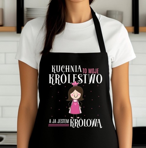 ŚMIESZNY ŚWIĄTECZNY FARTUCH Z NADRUKIEM DLA BRUNETKI