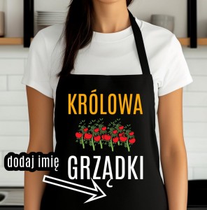 Fartuch dla OGRODNICZKI - KRÓLOWA GRZĄDKI z imieniem