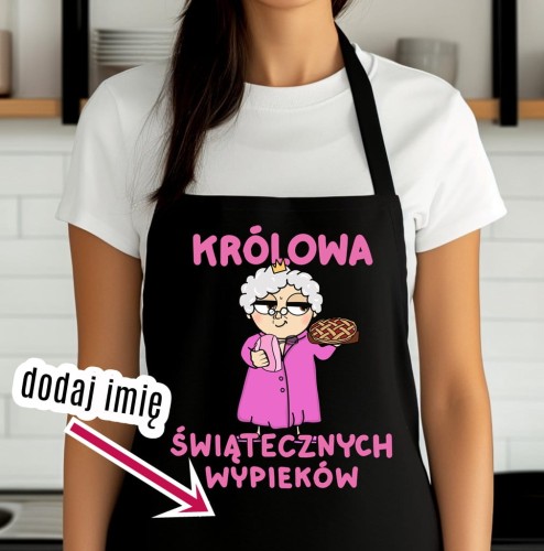 FARTUCH DLA BABCI NA PREZENT KRÓLOWA ŚWIĄTECZNYCH WYPIEKÓW