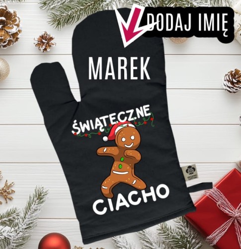 Personalizowana Rękawica kuchenna świąteczna z imieniem - ŚWIĄTECZNE CIACHO