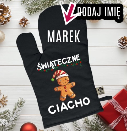 Personalizowana Rękawica kuchenna świąteczna z imieniem - ŚWIĄTECZNE CIACHO