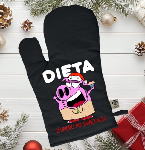 Rękawica kuchenna świąteczna - DIETA DOPIERO PO ŚWIĘTACH