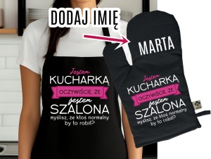 PREZENT DLA KUCHARKI - ZESTAW FARTUCH ORAZ RĘKAWICA KUCHENNA 
