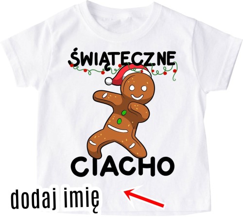 Koszulka z imieniem na mikołajki dla chłopców - świąteczna ciacho z imieniem