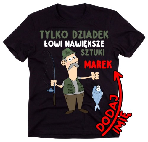 Personalizowana koszulka dla DZIADKA NA PREZENT - dla Dziadka Wędkarza