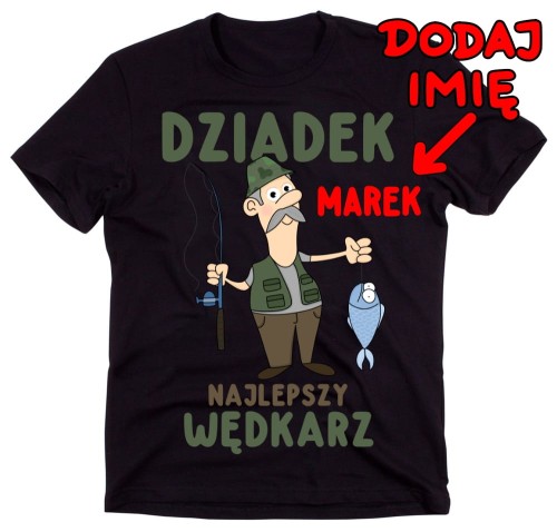 Koszulka dla Dziadka na Prezent - DZIADEK NAJLEPSZY WĘDKARZ