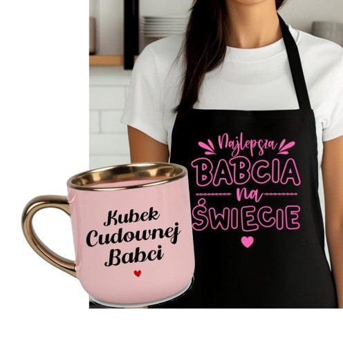 Zestaw Prezentowy dla Babci - fartuch najlepsza babcia na świecie  plus kubek cudownej Babci.jpg