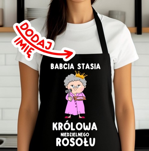 FARTUCH DLA BABCI NA PREZENT - KRÓLOWA NIEDZIELNEGO ROSOŁU