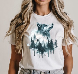 DAMSKA KOSZULKA Z WILKIEM WILK52