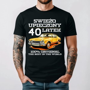 MĘSKA KOSZULKA NA 40 URODZINY - ŚWIERZO UPIECZONY 40 LATEK - 2.jpg