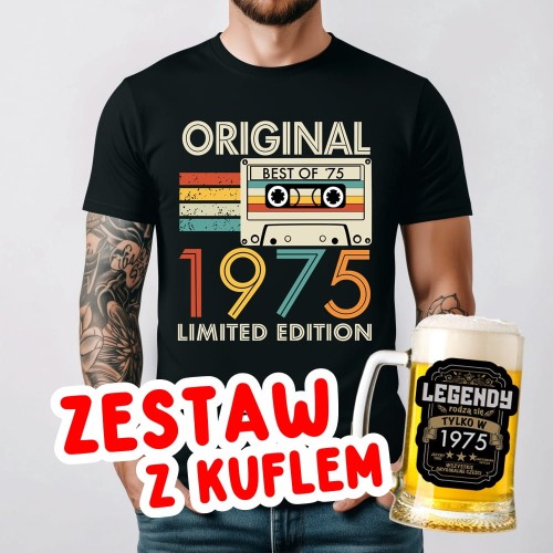 Męska koszulka na 50 urodziny oraz kufel z nadrukiem.jpg