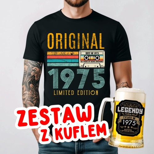 Męska koszulka na 50 urodziny oraz kufel z nadrukiem.jpg