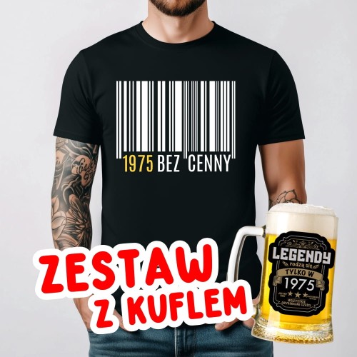 Męska koszulka na 50 urodziny oraz kufel z nadrukiem.jpg