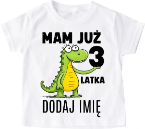 Koszulka na  urodziny dla chłopczyka z imieniem mam już 3 LATKA  