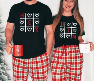 Zestaw koszulek dla pary na walentynki him her 