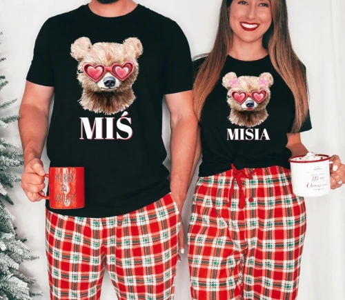 ZESTAW KOSZULEK DLA PARY NA WALENTYNKI , MIŚ I MISIA.webp