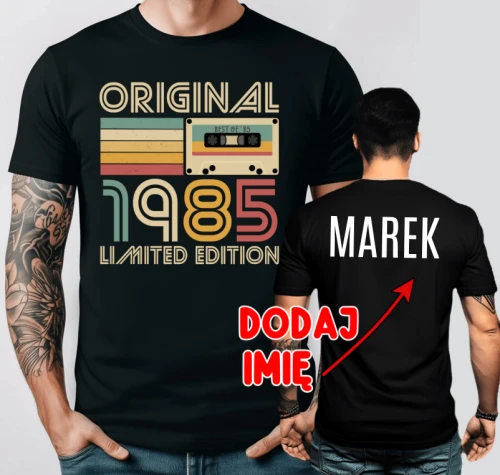 KOSZULKA NA 40 URODZINY ORIGINAL 1985 CZARNA.webp